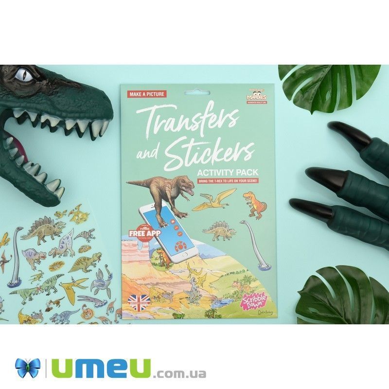 Набір перевідних наклейок Scribble Down з онлайн додатком Динозаври (DIF-043420)