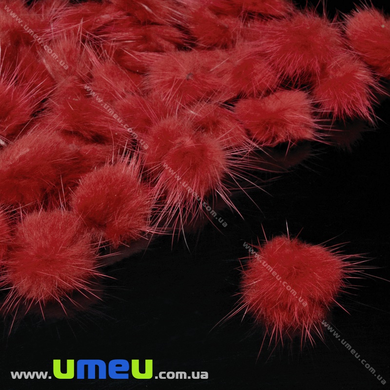 Помпон норковый 2-2,5 см, Красный (DIF-036113)