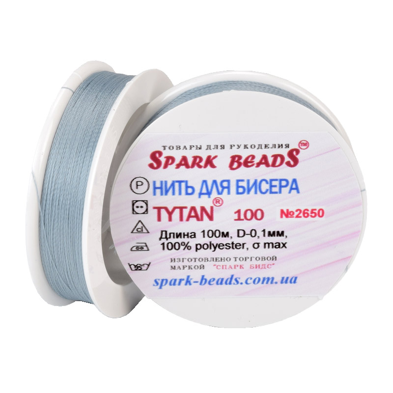 Нить для бисера Титан 100, Серо-голубая №2650, 100 м (MUL-061365)