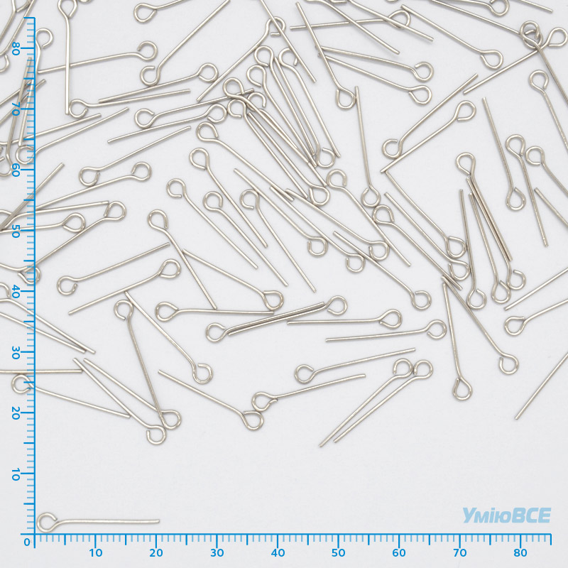 Булавки из нерж. стали, 20 мм, Темное серебро (STL-056217)