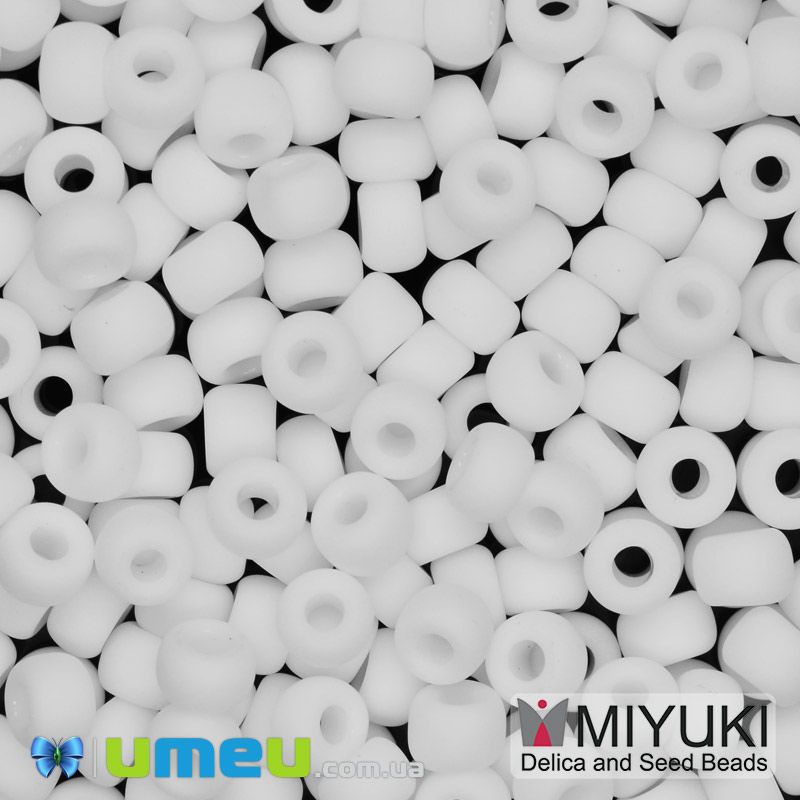 Бисер японский Miyuki круглый RR 6/0 №402F, Белый матовый (BIS-046014)