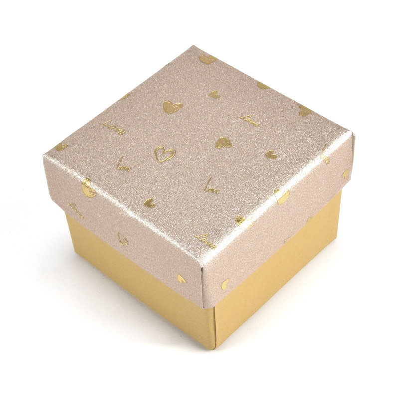 Коробочка Квадратна під колечко, 5х5х3,5 см, Золотиста (UPK-060581)