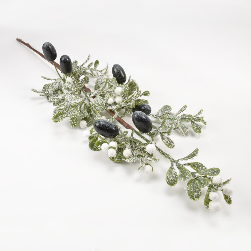Ветка в снегу с ягодками оливок, 50 см (DIF-056955)