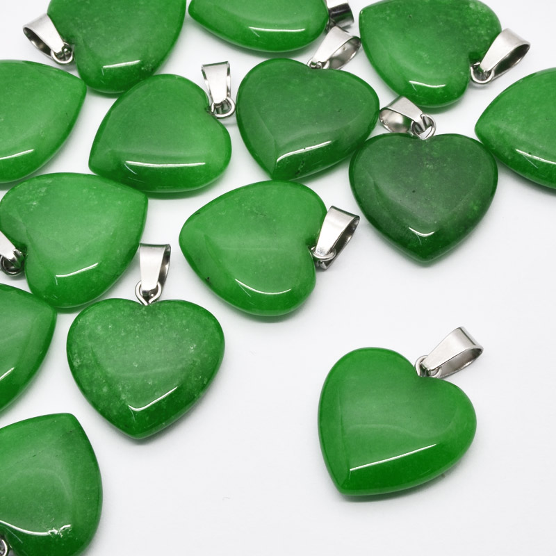 Подвеска Сердце, Натур. камень Нефрит малайзийский, 20х20 мм (POD-054329)
