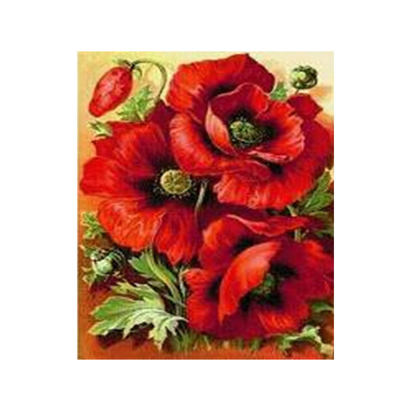 Набір алмазного живопису на картоні 25х21 см, Маки червоні (SXM-061184)