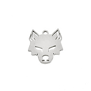 Підвіска з нерж. сталі Вовк, 16х15 мм, Темне срібло (STL-060708)