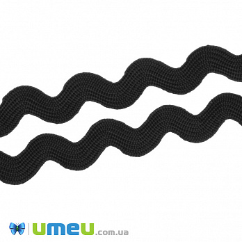 Тесьма вьюнок,10 мм, Черная (LEN-042264)