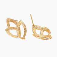 Пусети Листочки, Латунь із позолотою 18 kt, 22,5х14,5 мм (OSN-056109)