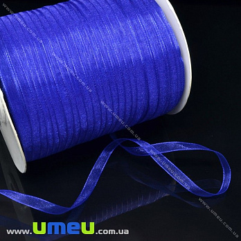 Лента из органзы, 6 мм, Синяя (LEN-015789)