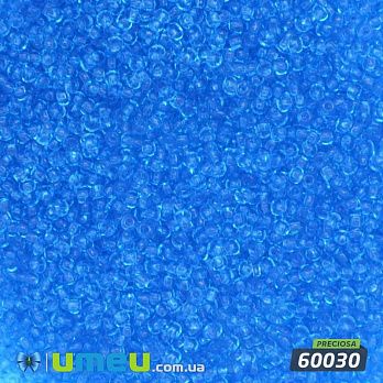 Бісер чеський 13/0, №60030, Блакитний, Прозорий (BIS-019768)