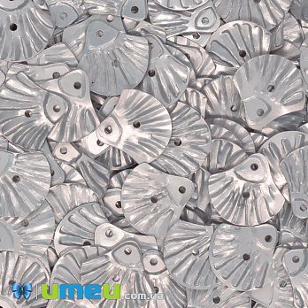 Пайетки Индия ракушки, 12х12 мм, Бежевые (PAI-041031)