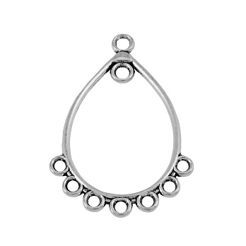 Конектор крапля на 8 отворів (двостор.), 39х26 мм, Античне срібло (KON-055471)