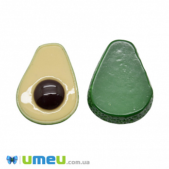 Кабошон из полимерной глины, Авокадо, 26х20 мм, Зеленый (DIF-050797)