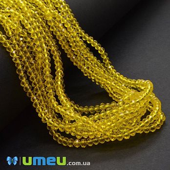 Намистини ронделі, 3,5х3 мм, Жовті (BUS-049213)