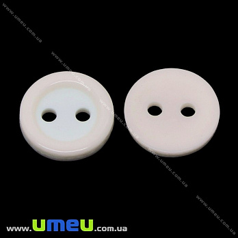Пуговица пластиковая Круглая двухцветная, 11 мм, Бежевая (PUG-032871)