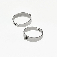 Кільце з нерж. сталі з петлею, 18 мм, Темне срібло (OSN-060526)