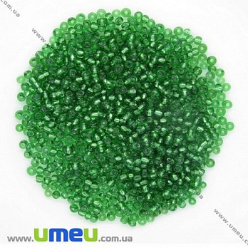 Бісер китайський середній, 8/0, Зелений блискучий, 3 мм (BIS-007997)
