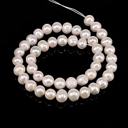 Бусины Жемчуг речной натуральный, Молочный, 7-9 мм (36 см) (BUS-048782)