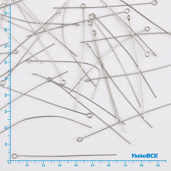 Булавки із нерж. сталі, 65 мм, Темне срібло (STL-056224)