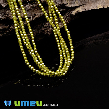 Намистини чеське скло Preciosa Перли 2 мм 70456, Оливкові (BUS-049379)