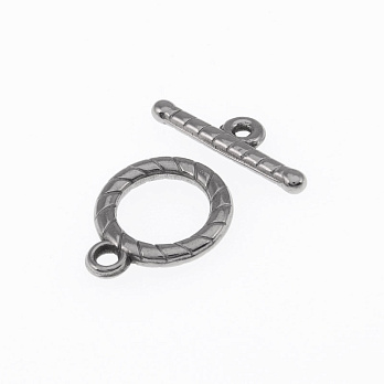 Тогл з нержавіючої сталі, 21,5х19 мм, Темне срібло (STL-055418)