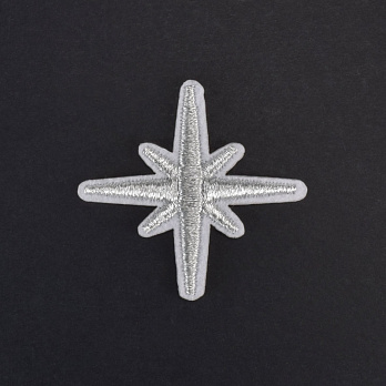 Термоаплікація Зірка, 5 см, Срібляста (APL-060035)