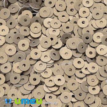 Паєтки Індія круглі плоскі, 4 мм, Бежеві (PAI-037550)