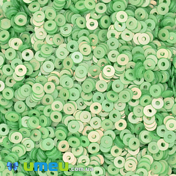Пайетки Индия круглые плоские, 3 мм, Салатовые (PAI-041791)