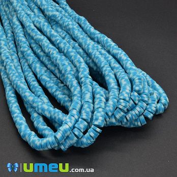 Намистини з полімерної глини, 6 мм, Блакитні (BUS-044095)