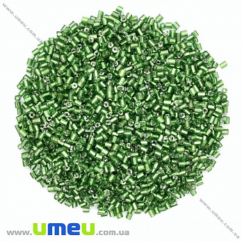 Бисер китайский рубка, 2,2 мм, Зеленый блестящий (BIS-026190)