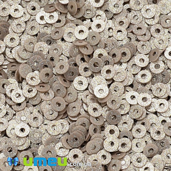 Пайетки Индия круглые плоские, 3 мм, Бежевые (PAI-037616)