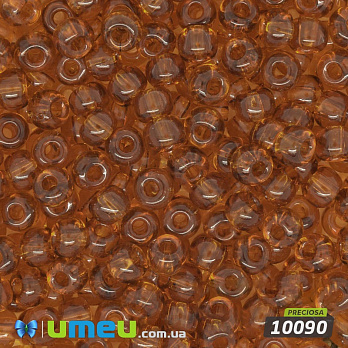 Бісер чеський 4/0, №10090, Коричневий світлий, Прозорий (BIS-034282)