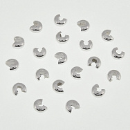 Бусины зажимные Кримп, 4 мм, Светлое серебро (BUS-008453)