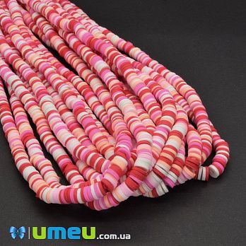 Бусины из полимерной глины, 6 мм, Микс розовый (BUS-044122)