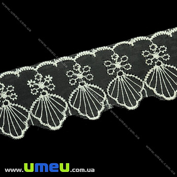 Мереживо органза Мушля, 50 мм, Кремове (LEN-015556)