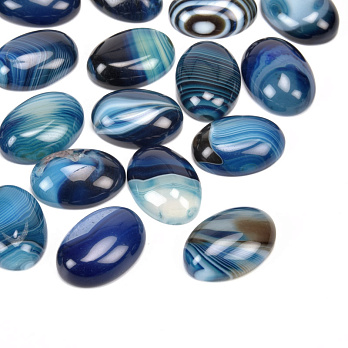 Кабошон нат. камень Агат синий, Овал, 18х13 мм (KAB-012705)