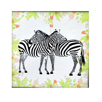Набор для вышивания нитками, 5D Две зебры, 47х47 см (SXM-061214)