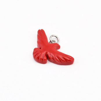Подвеска Горлица из полимерной глины, 30х16 мм, Красная (POD-058987)
