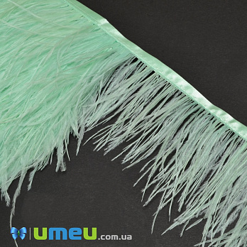 Пір'я страуса на стрічці, 8-10 см, М'ятні (PER-038896)