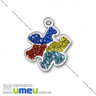 Підвіска з срібла 925 з кристалами Swarovski, Пазл, 22х19 мм (POD-002160)