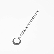 Ланцюг-подовжувач з нерж. сталі з кінцевиком, 6 см, Темне срібло, 4х3 мм (ZEP-057060)