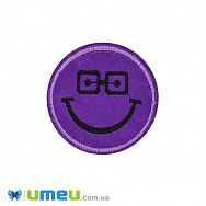 Термоаплікація Смайлик, 5,5 см, Фіолетова (APL-047656)