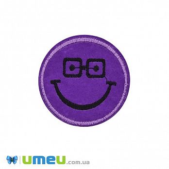 Термоаппликация Смайлик, 5,5 см, Фиолетовая (APL-047656)