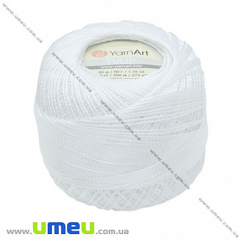 Пряжа YarnArt Tulip 50 г, 250 м, Біла 401 (YAR-025037)
