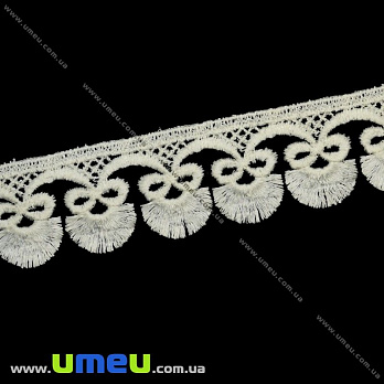 Мереживо плетене, 38 мм, Кремове (LEN-011837)