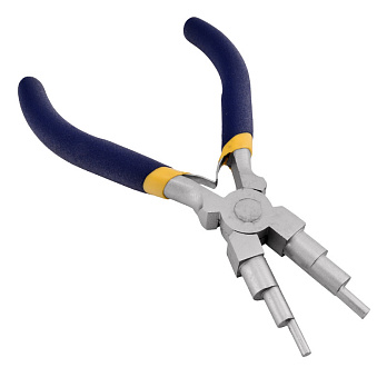 Плоскогубцы ступенчастые для изготовления петель 6 размеров, 16 см, Синий (INS-053575)