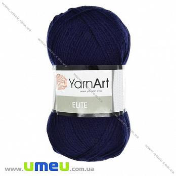 Пряжа YarnArt Elite 100 г, 300 м, Синя темна 227 (YAR-025386)