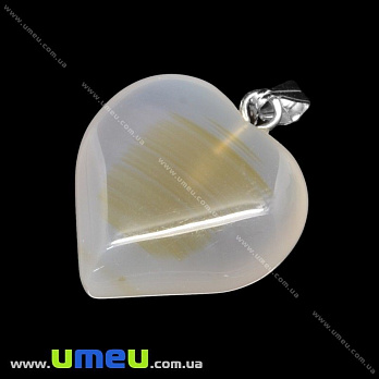 Подвеска Сердце из натурального камня, Агат, 25х18 мм (POD-004140)