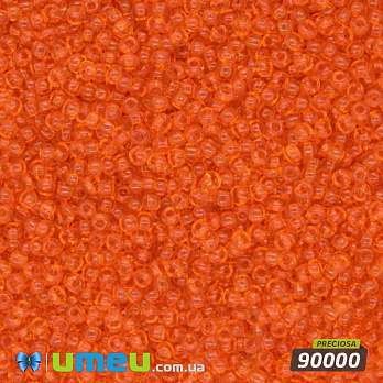 Бисер чешский 12/0, №90000, Оранжевый, Прозрачный (BIS-016997)