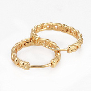 Сережки-кільця Huggie, Латунь з покриттям 18 kt, 16х3 мм (OSN-053100)